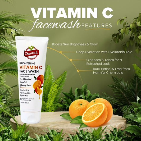 Damul Brightening Vitamin C Face Wash | 100% Natural & Chemical-Free
