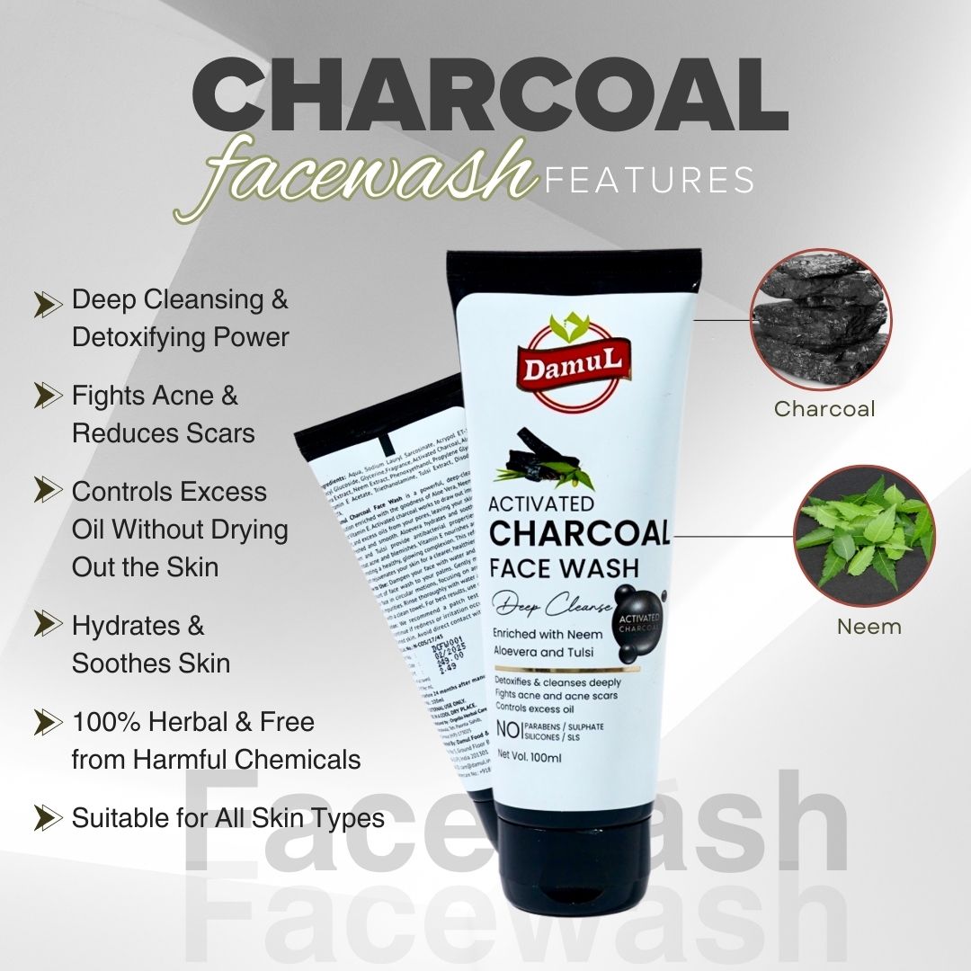Damul Activated Charcoal Facewash | 100% Natural & Chemical-Free