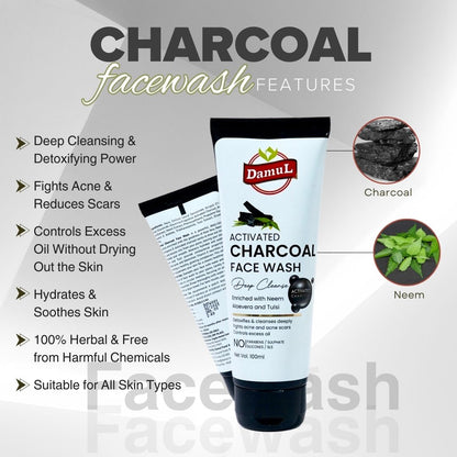 Damul Activated Charcoal Facewash | 100% Natural & Chemical-Free