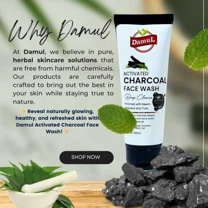 Damul Activated Charcoal Facewash | 100% Natural & Chemical-Free