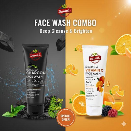 Face Wash Combo - Activated Charcoal & Vitamin C Power Duo